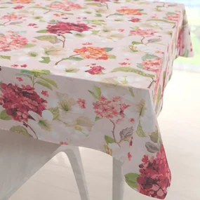 Biante Dekoračný štvorcový obrus Leona LN-118 Hortenzie a ľalie na ružovom 90x90 cm
