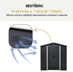 Záhradný domček BestBerg ZDB-2Z / 2,5 m² / 194 x 131 x 184 cm / zelený