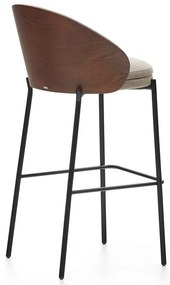 Hnedá/béžová barová stolička (výška sedadla 77 cm) Eamy – Kave Home