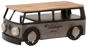 furniture-nabytek.cz - Masívny konferenčný stolík Camper z kovu a dreva, lakovaný, šedá farba