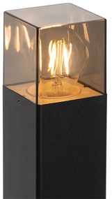 Stojacia vonkajšia lampa čierna 70 cm IP44 s dymovým sklom - Dánsko