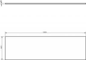 Mexen Uni, pracovná doska 170 cm, biela lesklá, 91AXX-1704-464-18-00