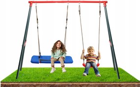 Zahradní houpačka SLOWNY červená/modrá