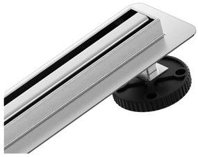 CERANO Cerano, Lineárny odtokový žľab Slim 110 cm s otočným sifónom o 360°, chrómová, CER-CER-414896