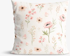 Goldea dekoračná obliečka na vankúš - ružové kvietky 50 x 50 cm