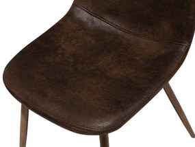 Sada 2 jedálenských stoličiek z umelej kože hnedá BRUCE Beliani