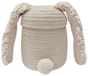 Krémový látkový detský kôš na hračky ø 15x15 cm Mini Rita the Rabbit – Lorena Canals