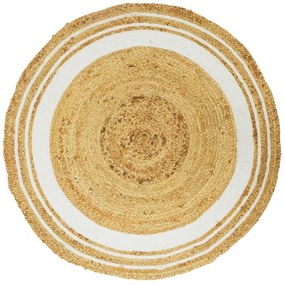 Koberec Boho Ring, (fi) 90 cm, béžová/biela