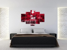 Obraz - Indonézske vodopády v červenej (150x105 cm)