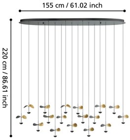 Eglo 390343 - LED Stmievateľný luster na lanku DRACERA 17xLED/2,3W/230V 3000K