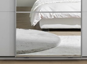 Šatníková skriňa so zrkadlom Carano, 215 cm, biela