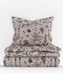 Predĺžené bavlnené obliečky Renforcé – Herbár béžové