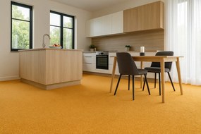 Tapibel, Metrážny koberec Cobalt SDN 64049 - AB horčicový, záťažový, na mieru, šíře 4m, žltá, ab (mriežka), chodba / predsieň