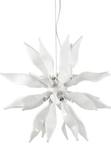 Ideal Lux - LED Luster na lanku LEAVES 8xG9/3W/230V pr. 63 cm biela