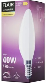 LED žiarovka FLAIR C35 E14 4W/40W 470lm 2700K matná stmievateľná