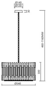 Luster na reťazi RITZ 12xE14/40W/230V pr. 54 cm lesklý chróm