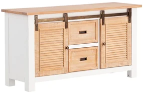 furniture-nabytek.cz - Masívna skrinka pod umývadlo Capera z borovice a MDF, lakovaná, biela a hnedá – 140×45×75 cm