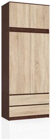 Skriňa s nadstavcom S 90 cm 2D 2SZ CLP wenge / sonoma