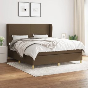 Boxspring posteľ s matracom tmavohnedá 180x200 cm látka 3128384