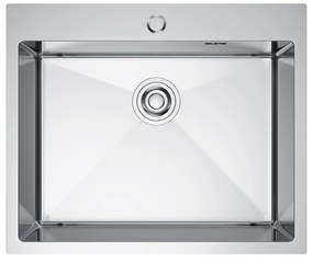 Erga HD, 1-komorový oceľový drez 600x500x210 mm, oceľová, ERG-MLS-HD6050X