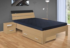 Nabytekmorava Manželská posteľ Darina 200x180 cm farba lamina: buk 381, typ úložného priestoru: úložný priestor - šuplík, typ matraca: matraca 19 cm Orthopedy maxi