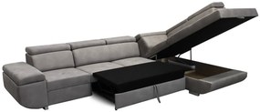 Rohová rozkladacia sedačka MAXIM MAXI P sivá