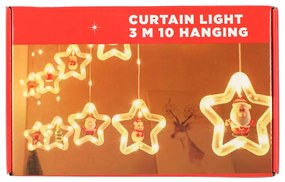 IKO Vianočné svetielka 125 LED, 3m – hviezdičky s figúrkami