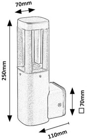 Rabalux 77033 - LED Vonkajšie nástenné svietidlo KALISZ LED/7W/230V IP54 antracit