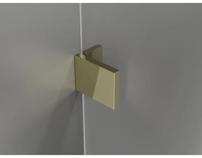 Mexen Lunar, L päťuholníkový sprchový kút naklápací doľava 80 x 100 cm, 8mm číre sklo, zlatý profil, 831L-080L-100P-50-00-L