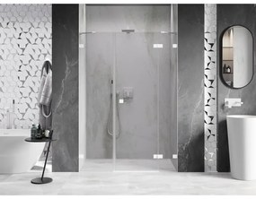 Mexen Lunar, pravé otočné sprchové dvere 160 cm, 8mm číre sklo, biely profil, 834S-160-050-20-00-P