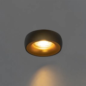 Dizajnové zapustené bodové svetlo čierne so zlatým vnútrom - Mooning