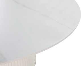 Jedálenský stôl Modig 120 cm eko koža ecru/mramor