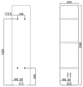 Sapho, TABELLA vykurovacie teleso 370x1590 mm, biela mat, MI1537