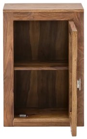 furniture-nabytek.cz - Masívna nástenná skrinka do kúpeľne Lagos z palisandra, lakovaná, hnedá – 46×25×70 cm