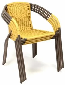 Sada 2 ks záhradné bistro stolička - stohovateľná, béžová