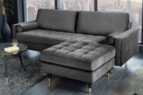 Taburetka Velvet Cozy 80cm grey velvet