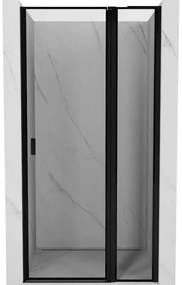 Mexen, Mexen Mist L sklopné pravé sprchové dvere 115 cm, čierny rám - 8A4L-115-000-70-70-P