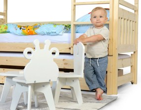 Wilsondo Poschodová posteľ s prístelkou Petra 5 - prírodná Rozmer: 180x80