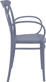 CROSS XL záhradná stolička s podrúčkami dark grey