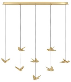 Eglo 390397 - LED Stmievateľný luster na lanku PARATEBUENO 8xLED/4,2W/230V zlatá