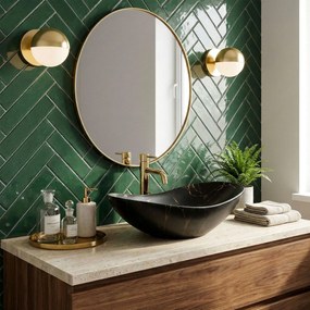 REA Royal Marble 60 umývadlo na dosku, 61 x 36 cm, čierna, REA-U7478