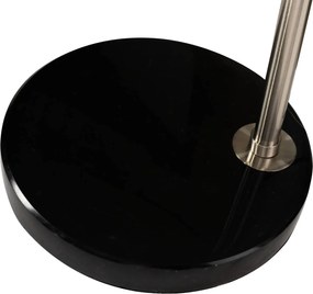 Oceľová oblúková lampa s bielym látkovým tienidlom 50 cm - XXL