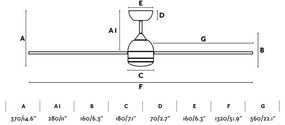 Stropný ventilátor Faro Poros 132 cm 33524