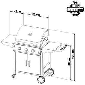 G21 Oklahoma BBQ Premium Line plynový gril 3horáky + regulátor tlaku zdarma