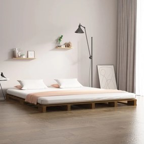vidaXL Paletová posteľ, medovo hnedá 120x200 cm borovicový masív