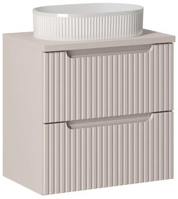 Závesná skrinka Nova Cashmere Beyond II s doskou a umývadlom 60 cm kašmírová