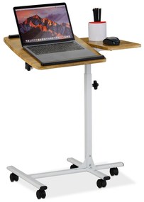 Nastaviteľný stolík na notebook s kolieskami RD4312, svetlé drevo