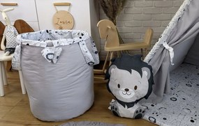 Detský stan TEEPEE (TÝPIE) ANIMALS s doplnkami - MADAGASKAR - šedý