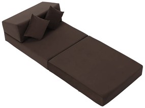 Skladacie kreslo/matrac PELOS, hnedá