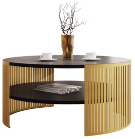 Konferenčný stolík Zentono Gold (zlatá + mramor biely) . Vlastná spoľahlivá doprava až k Vám domov. 1103775